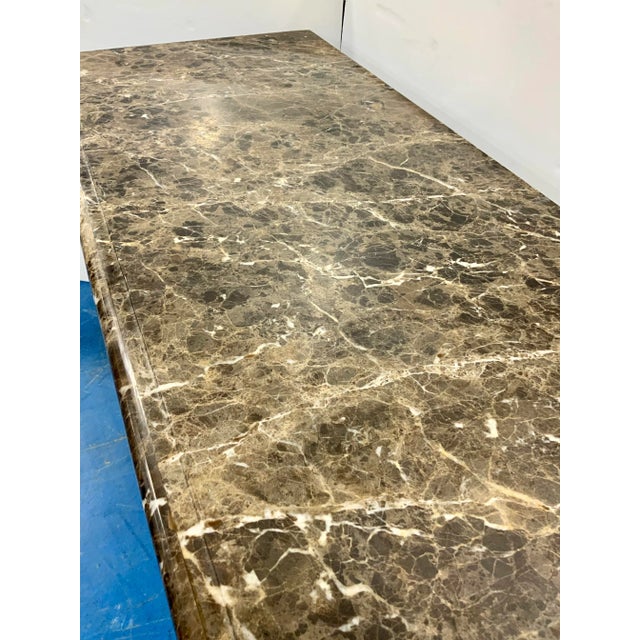 2010s Henredon Modern Brown Stone Console Table For Sale - Image 5 of 8