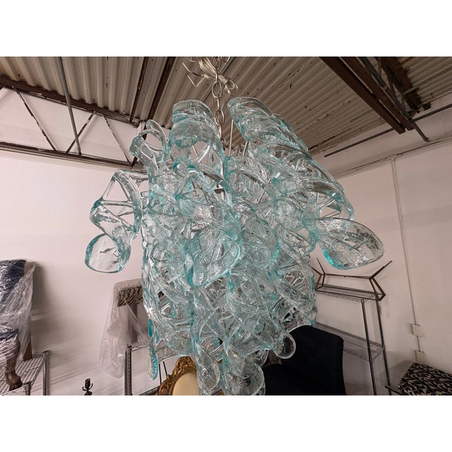 1960s Murano Glass Chandelier by Carlo Nason for Mazzega For Sale - Image 5 of 7