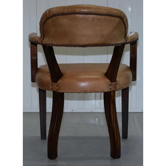 Brown Brown Leather Court Office Dining Chair from House of Chesterfield For Sale - Image 8 of 18