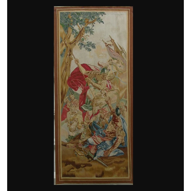 Late 20th Century Late 20th Century Wool Figural Battle Scene Tapestry - 8.0 X 3.6 For Sale - Image 5 of 5