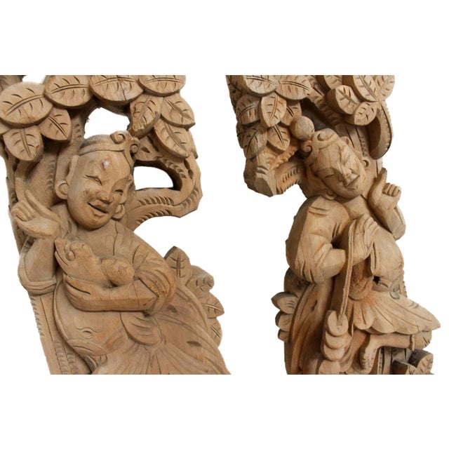 Wood Architectural Fragments Wall Art Carving For Sale - Image 7 of 10