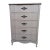 1980s White Wood French Provincial Chest Five Drawer For Sale