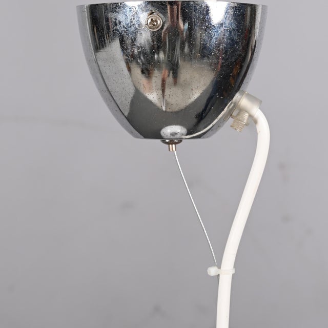 Mid-Century Italian Pendant in Metal and White Acrylic Glass by Harvey Guzzini, 1970s For Sale - Image 11 of 14
