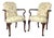 Pair of Georgian Revival Armchairs, Vintage Floral Upholstery For Sale