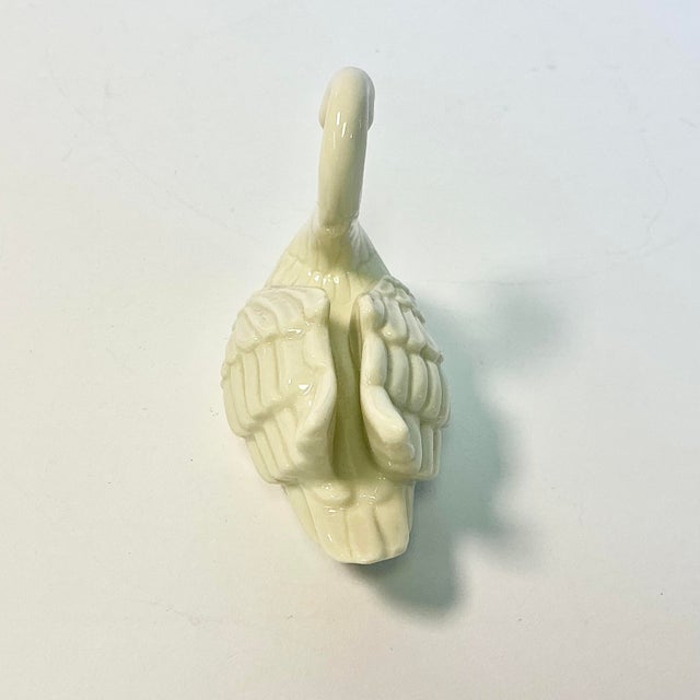 1970s Hollywood Regency Coastal Lenox Porcelain Swan Business Card Holder Desk Accessory. For Sale - Image 9 of 10