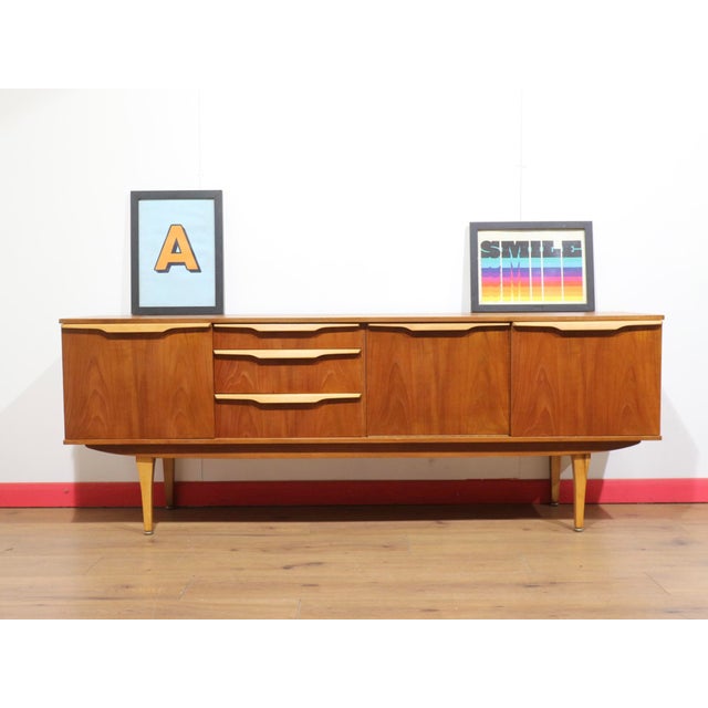Mid Century Modern Vintage British Teak Sideboard Credenza For Sale - Image 11 of 14