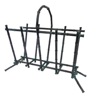 Hollywood Regency Bronzed Faux Bamboo Magizine Rack