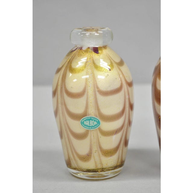 Mid-Century Modern Mid 20th Century Balboa Barovier Toso Handblown Murano Glass Pink Gold Decanter Bud Vase For Sale - Image 3 of 11