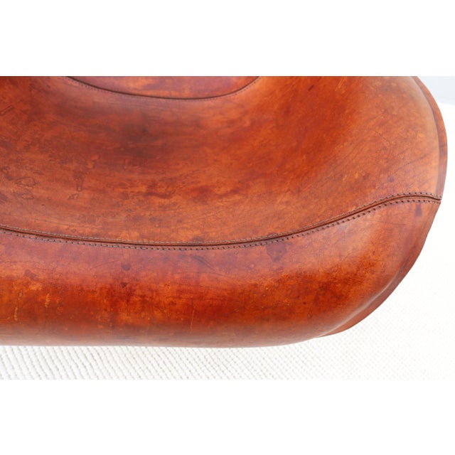 Antonio Citterio for B&b Italia Patinated Cognac Leather Mart Swivel Armchair For Sale - Image 18 of 18