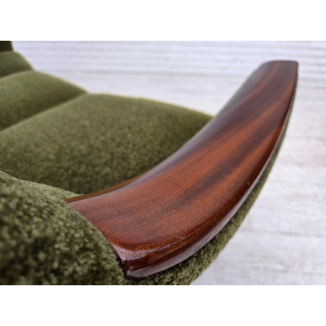 Green Vintage Norwegian Three-Seater Sofa in Teak Wood, 1970s For Sale - Image 8 of 18