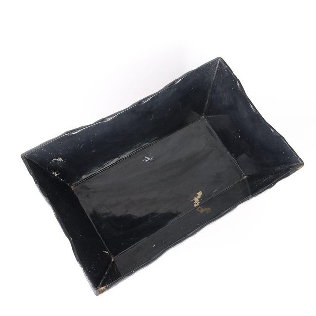 Wood Black Lacquered Wood Basket For Sale - Image 7 of 8