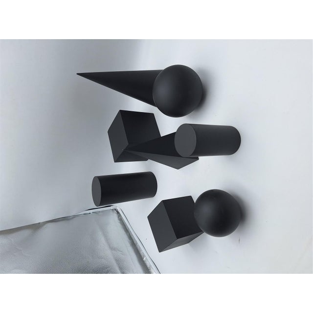 Wooden Geometric-Shape Ornaments in Black Lacquer from Molteni, 1990s, Set of 8 For Sale - Image 6 of 17