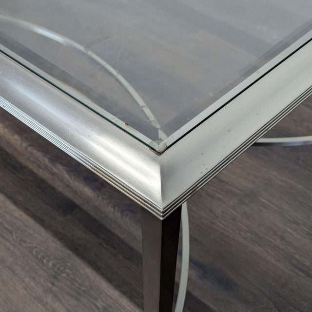 Metal Attributed Ethan Allen Transitional Coffee Table For Sale - Image 7 of 7