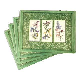 Pimpernel Placemats Sally Eckman Roberts Wildflower Garden, Set of 4 For Sale