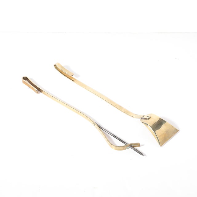Mid-Century Modernist Sculptural Polished Brass Fire Tool Set by Donald Deskey For Sale - Image 14 of 16