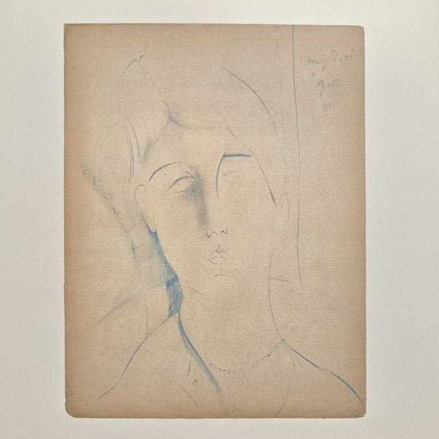 Amedeo Modigliani (1884-1920) Ritratto di "Angela" / Portrait of "Angela" Lithograph on paper Paper especially produced...