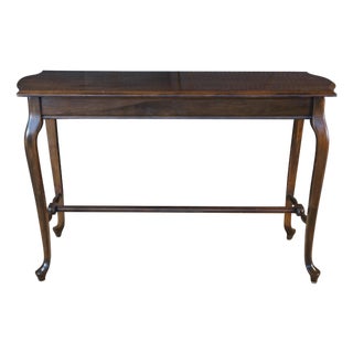 Vintage Queen Anne Style Mahogany Sofa Console Hall Entry Table For Sale
