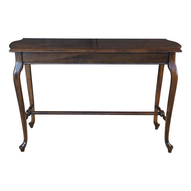 Vintage Queen Anne Style Mahogany Sofa Console Hall Entry Table For Sale