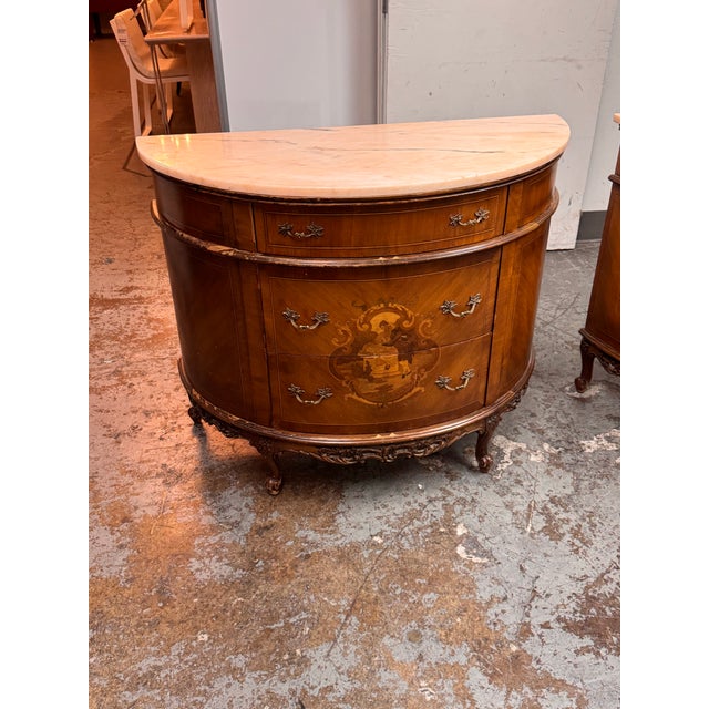 Neoclassical Semicircular Demi-Lune Commode, 19th Century For Sale - Image 10 of 12
