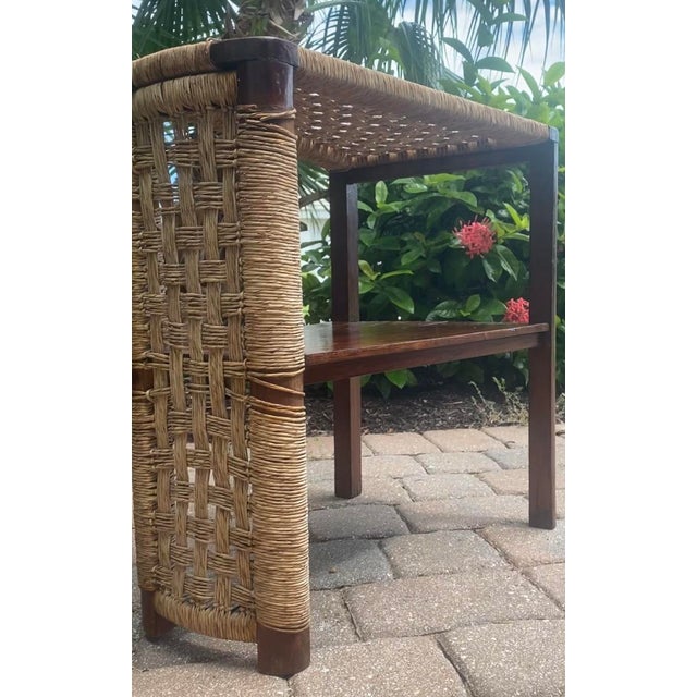 Mid-Century Modern Michael Van Beuren Rope Cord Muebles Austin Side Table (Mexico) For Sale - Image 3 of 9