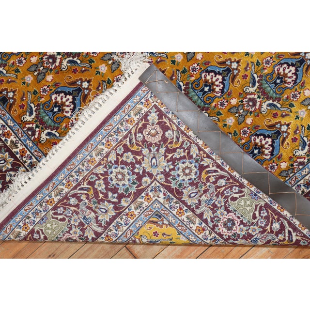 A part Silk Persian Isfahan rug from the middle of the 20th century. Measures: 3'7'' x 5'6''.