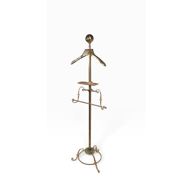 Brass Mid 20th Century Stylish Hollywood Regency Brass Costumer Valet Stand by Glo-Mar For Sale - Image 8 of 13