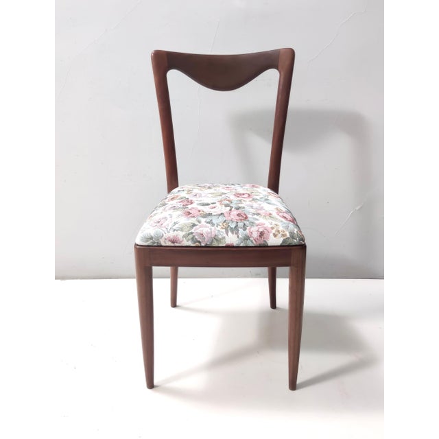 Dining Chairs with Beech Frame and Linen Patterned Fabric attributed to Carlo Enrico Rava, 1950s, Set of 4 For Sale - Image 13 of 13
