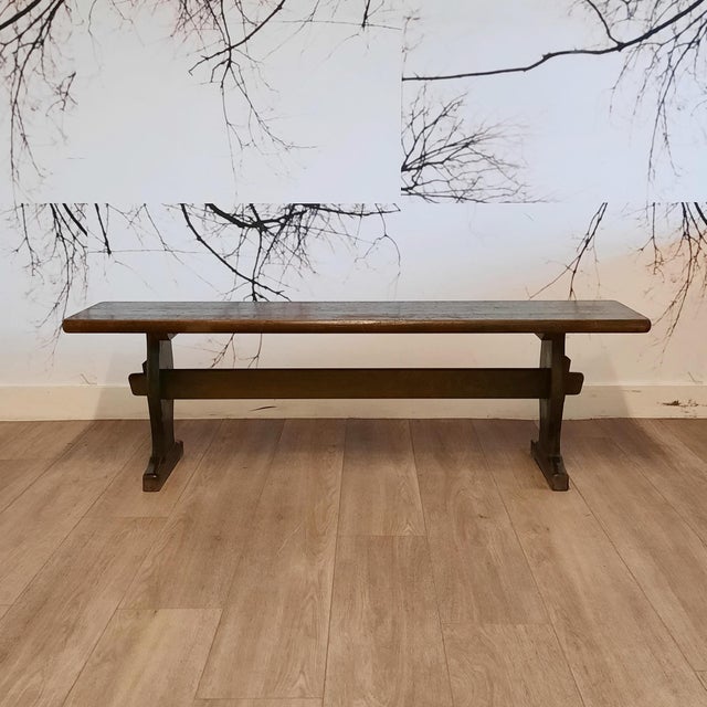 Vintage Green Wooden Bench, 1960s For Sale - Image 3 of 7