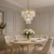2020s Aloadecor 23'' Mid Century Modern Flower Glass Chandelier in Aged Bronze Elegant Vintage Glam Tiered Pendant Light For Sale - Image 5 of 7