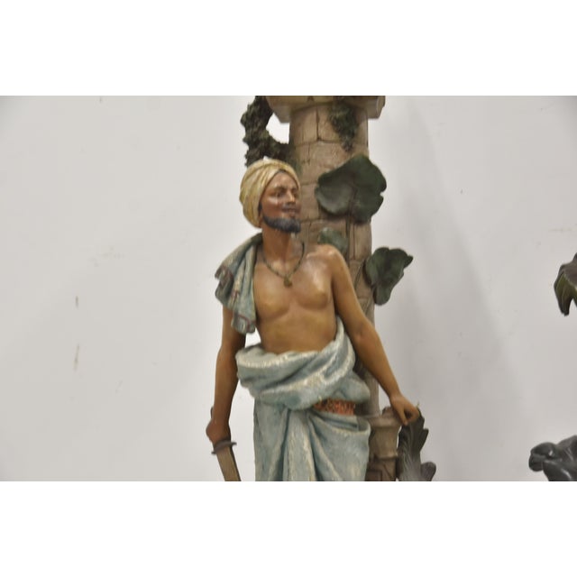 Late 19th Century Monumental Austrian Terracotta Orientalist Lamps - a Pair For Sale In New York - Image 6 of 17