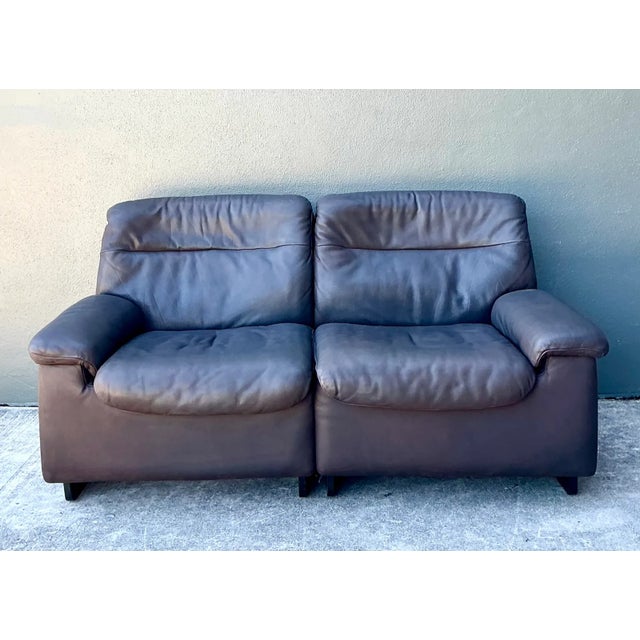 Vintage De Sede Leather Two-Seater Sofa For Sale In West Palm - Image 6 of 16