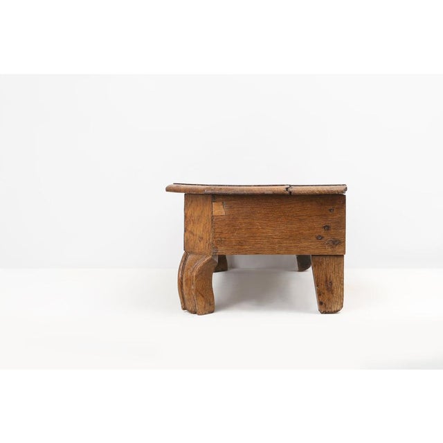 Rustic Low Church Stool in Oak, France, 1900 For Sale - Image 6 of 14