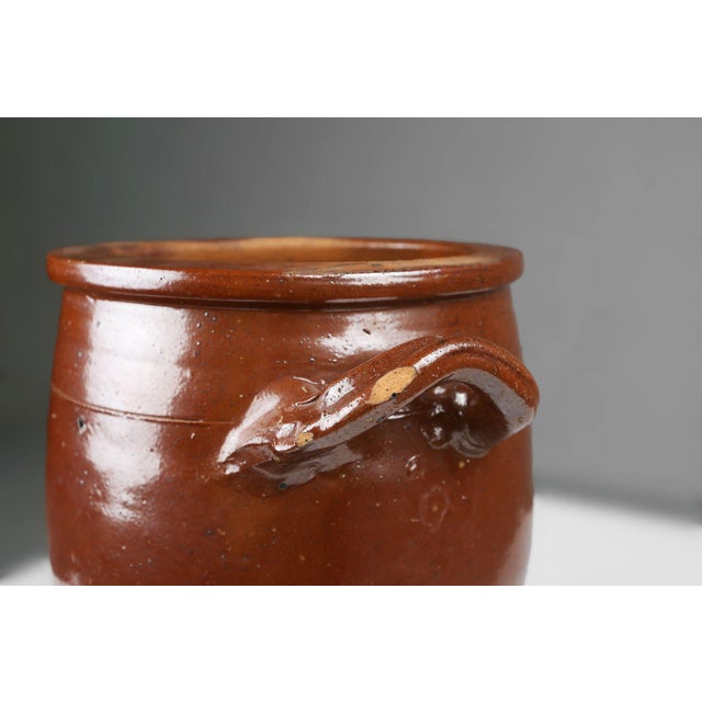 Large Glazed Brown Ceramic Pot, Belgium, 1800s For Sale - Image 6 of 12