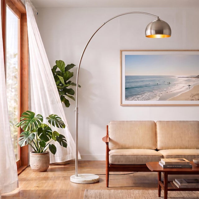 A genuine 1960s Peter Morelli design, this Half Dome shade in brushed satin nickel brings mid-century pedigree and...