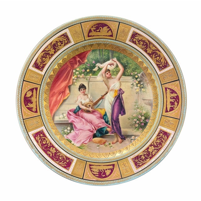A Gilt & Hand Painted Royal Vienna Cabinet Plate by Wagner, Late 19th Century For Sale - Image 4 of 4