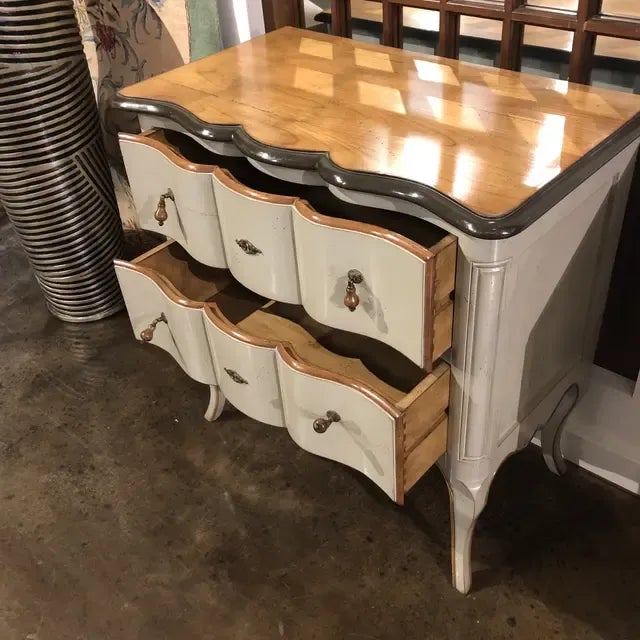 Wood Vintage Italian Louis XV Style Two Drawer Chest For Sale - Image 7 of 13