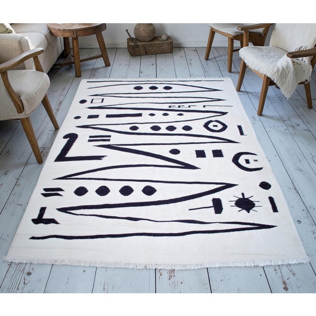 Contemporary Paul Klee - Heroic Strokes of the Bow - Inspired Silk Hand Woven Area - Wall Rug 5′ × 6′9″ For Sale - Image 3 of 14
