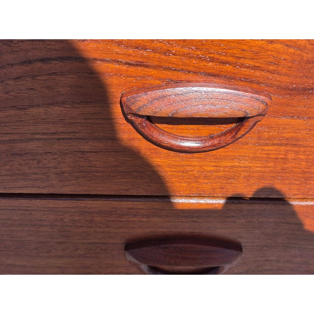 Mid 20th Century Mid- Century Danish Teak Kai Kristiansen Tall Dresser 5 Drawer For Sale - Image 5 of 15