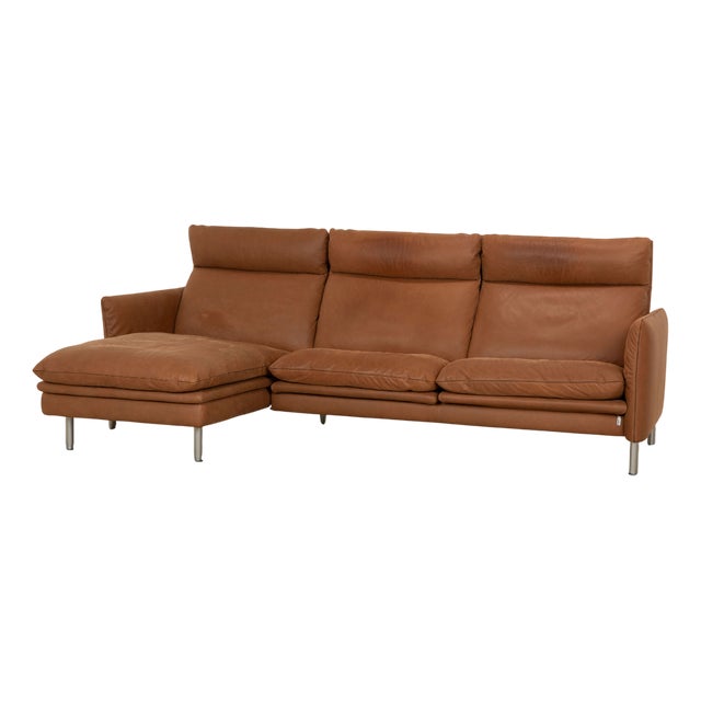 Porto Leather Corner Sofa in Brown from Erpo For Sale