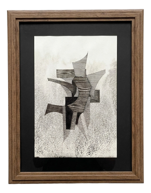 Eugène Eechaut, Abstract Composition, 1973, Ink on Paper, Framed