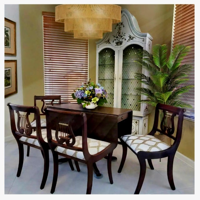 Rare John Widdicomb Broken Arch Pediment Bonnet Top Illuminated Display Cabinet For Sale - Image 14 of 15