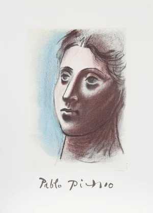 1980s "Portrait de Femme a Trois Quart Gauche" Lithograph After Pablo Picasso
