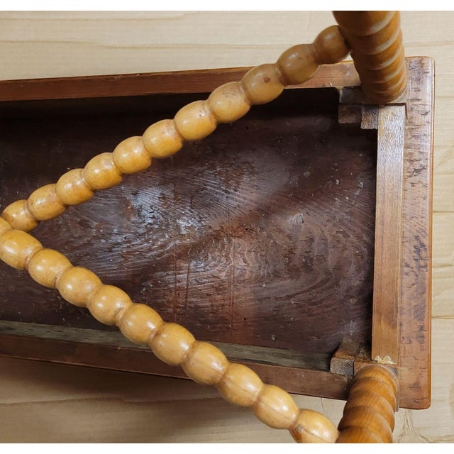 19th Century American Maple Bobbin Leg Bench For Sale In Raleigh - Image 6 of 6