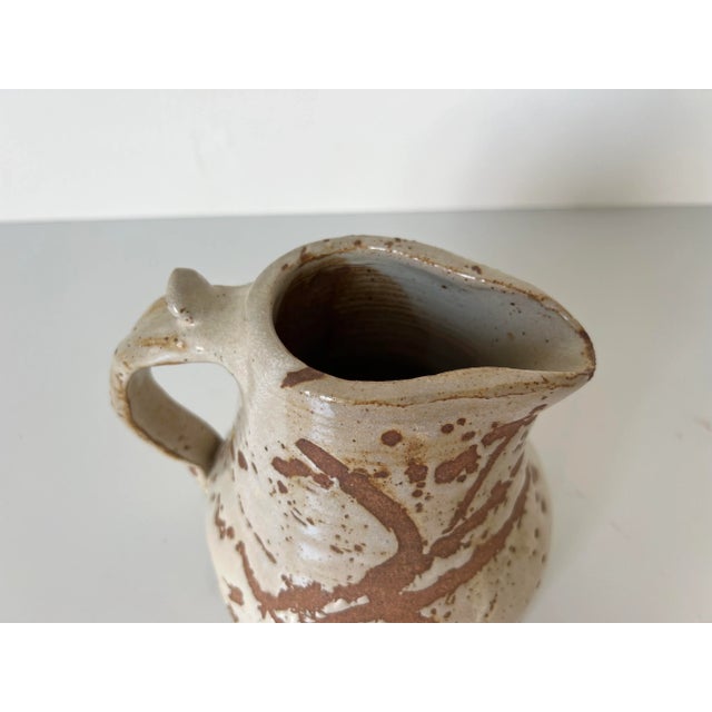 1980s Mid Century Modern Art Ceramic Pitcher Vase For Sale - Image 5 of 12