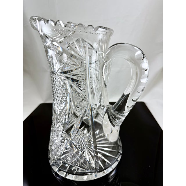 American Late 19th Century American Brilliant Cut Glass Pitcher For Sale - Image 3 of 9