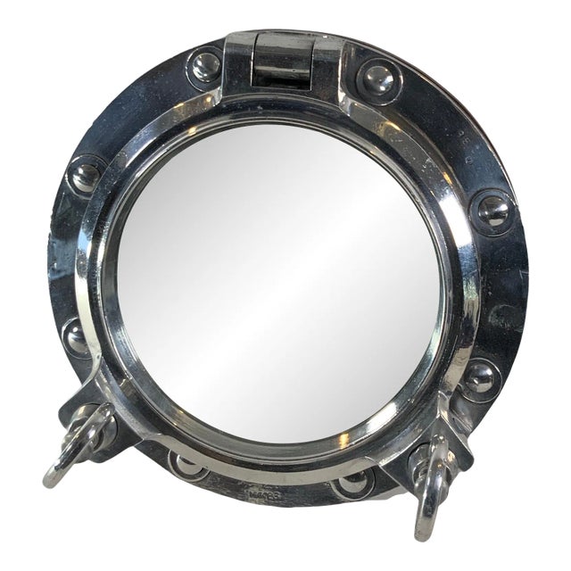 Aluminum Ship's Porthole Mirror For Sale