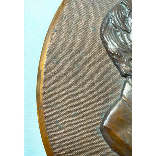 Figurative Antique 1800's Realistic Bronze Abraham Lincoln President Wall Plaque Medallion For Sale - Image 3 of 9