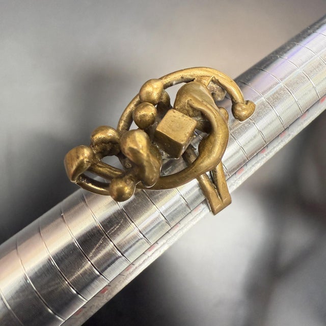 Metal 1970s Brutalist Biomorphic Brass Ring Attribution Jack Boyd For Sale - Image 7 of 11