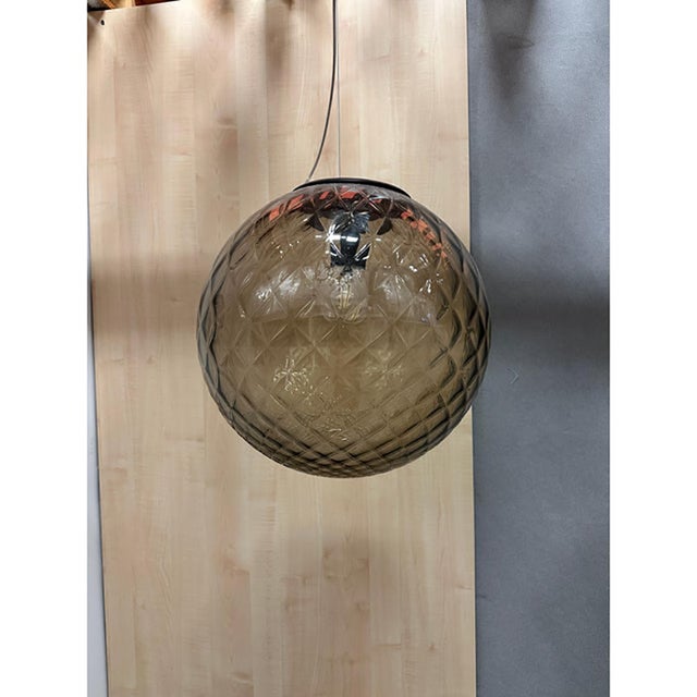 Murano Style Glass Balloton Fume Pendant Sphere by Simoeng For Sale - Image 6 of 7