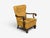 Brown Scandinavian Modern, Lounge Chair, Carved Wood, Fabric, Denmark, 1960s For Sale - Image 8 of 12